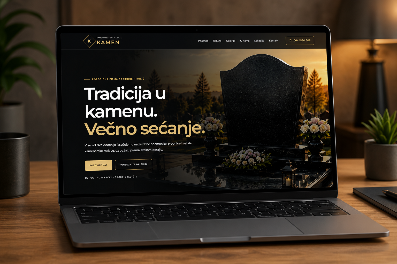 Kamenorezačka radnja Kamen Čurug - moderan one page sajt